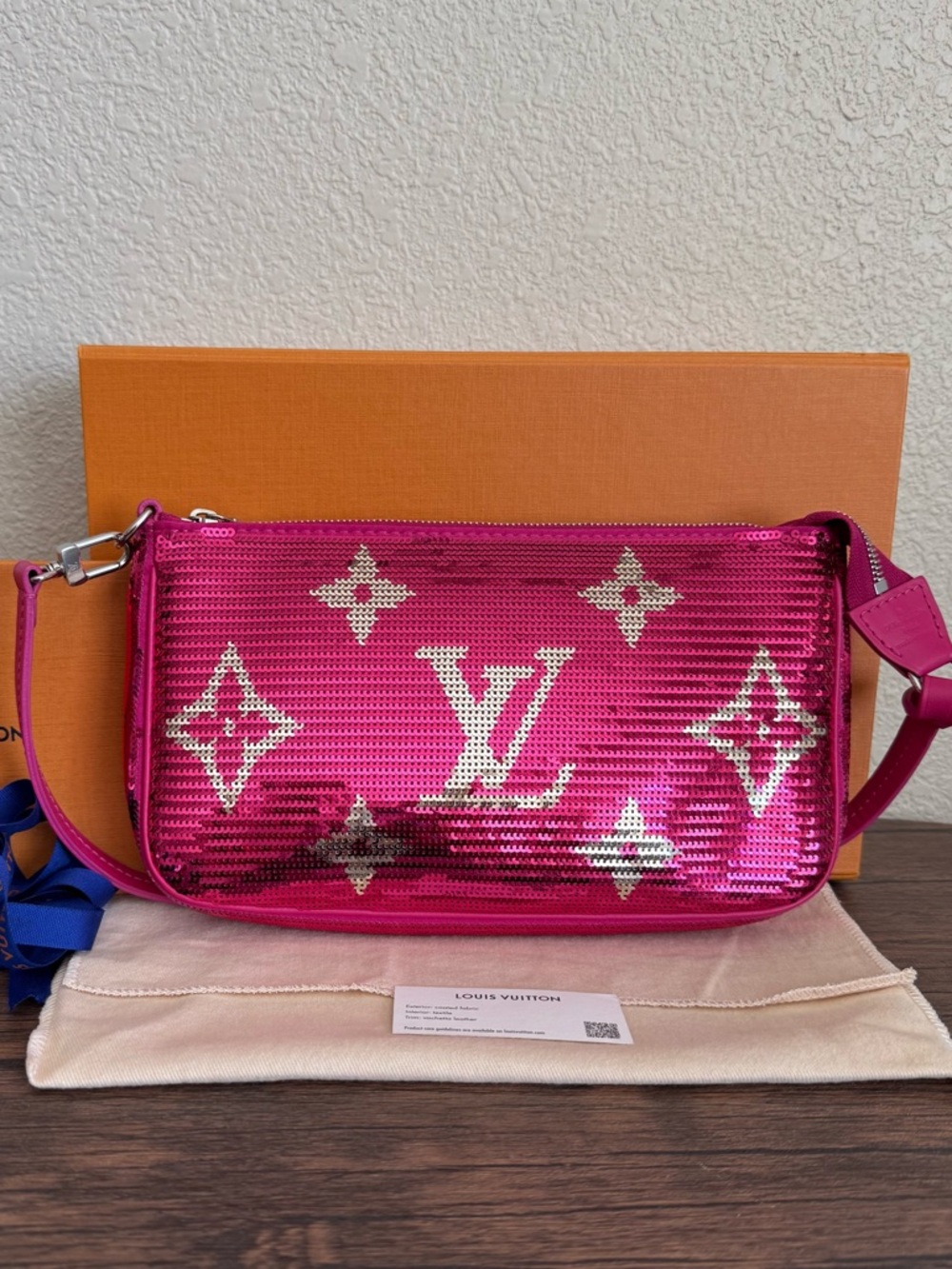 LOUIS VUITTON Limited Edition LV By Night Sequined Pochette Accessories